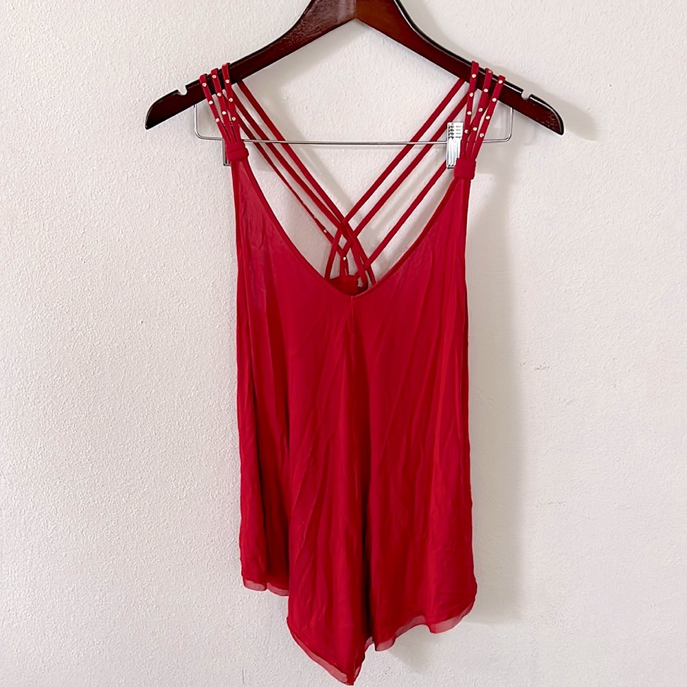 Candies Tank Top Red Gold Party Festival Size Medium